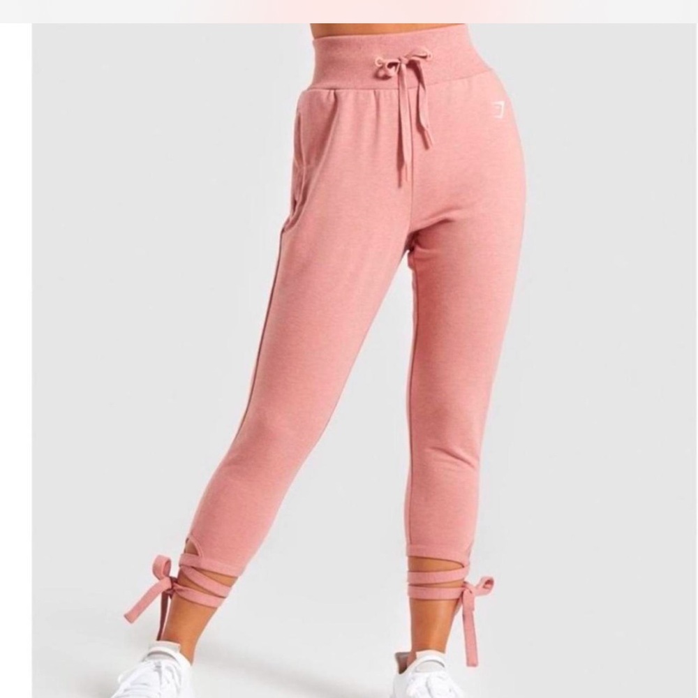 Gymshark Ark High Waisted Joggers Heathered Peachy Pink medium